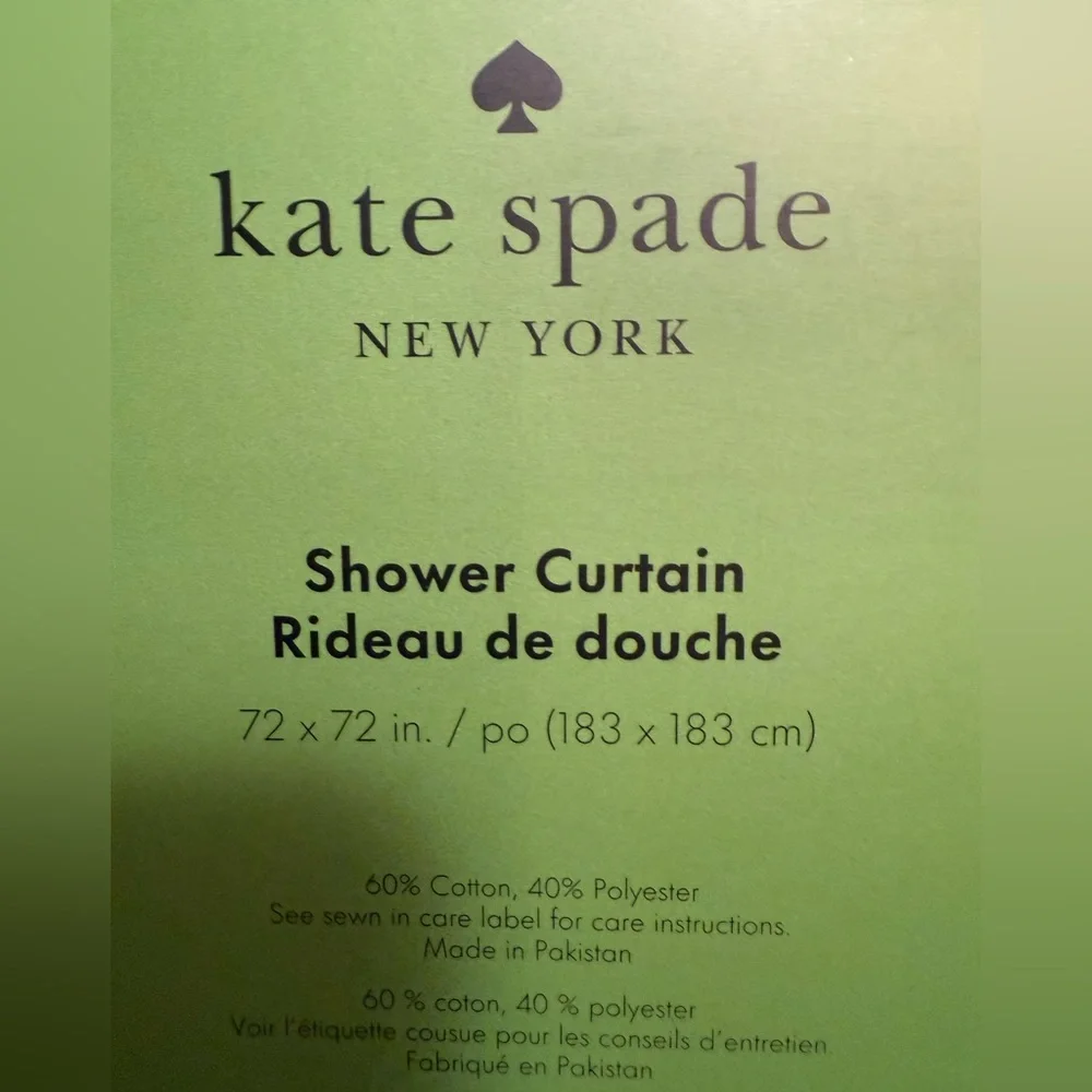 Kate Spade New York NWT White & Red Pink Hearts Cloth 72 x 72” Shower Curtain
